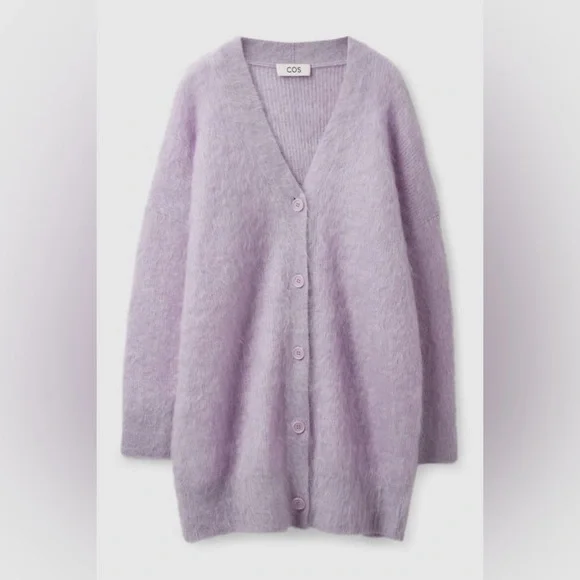 Lavender LONGLINE MOHAIR CARDIGAN - COS - Picture 1 of 7